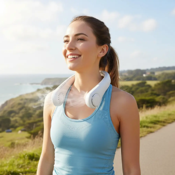 Ventilador Portátil de Cuello 360° Recargable USB – Frescura Manos Libres