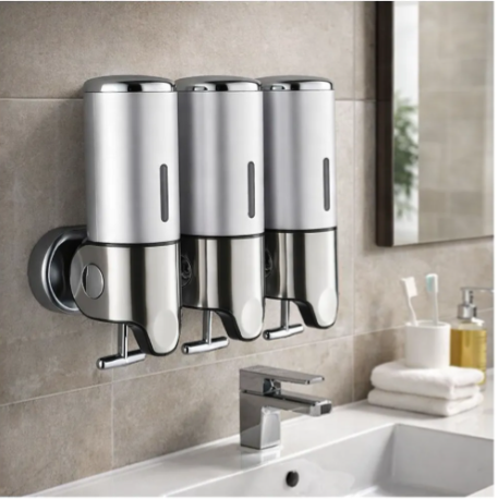 Dispensador Triple de Pared – Orden, Elegancia y Funcionalidad en tu Baño