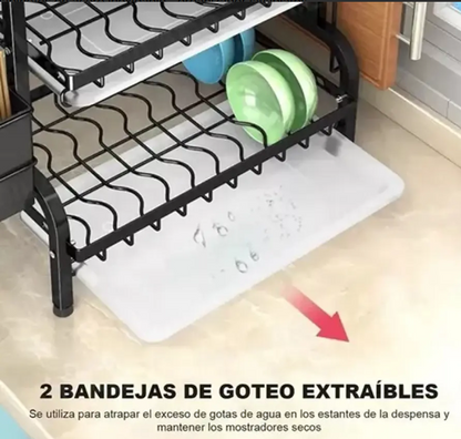 Escurridor de Platos de 3 Niveles Multifuncional
