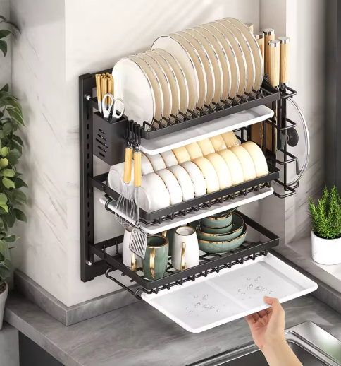 Escurridor de Platos de 3 Niveles Multifuncional